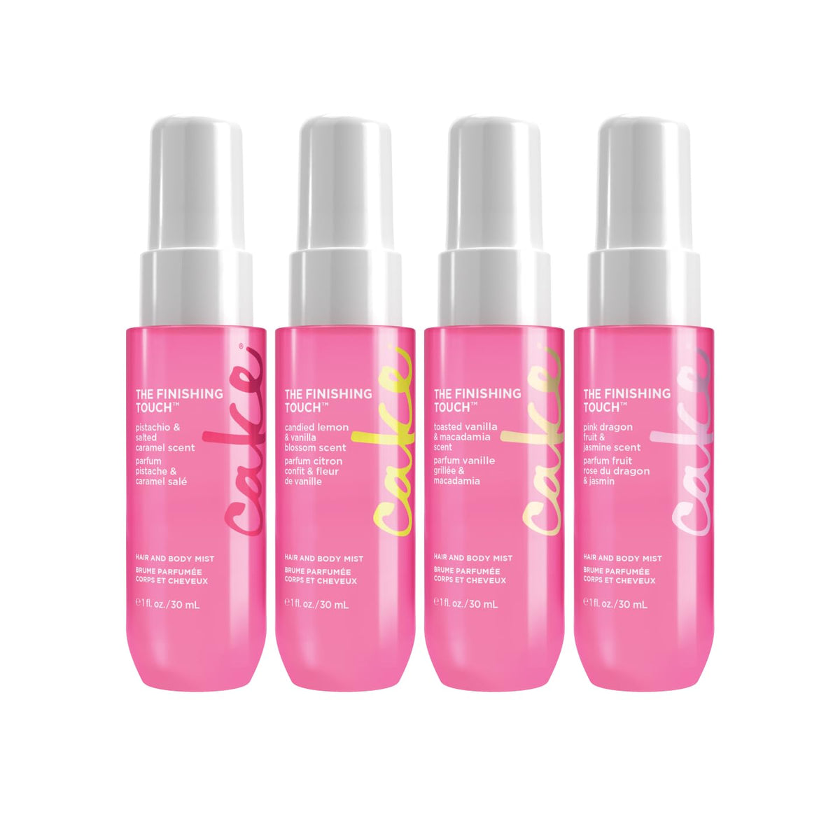 Cake Beauty Hair and Body Mist Travel Gift Set, 4 x 30 mL