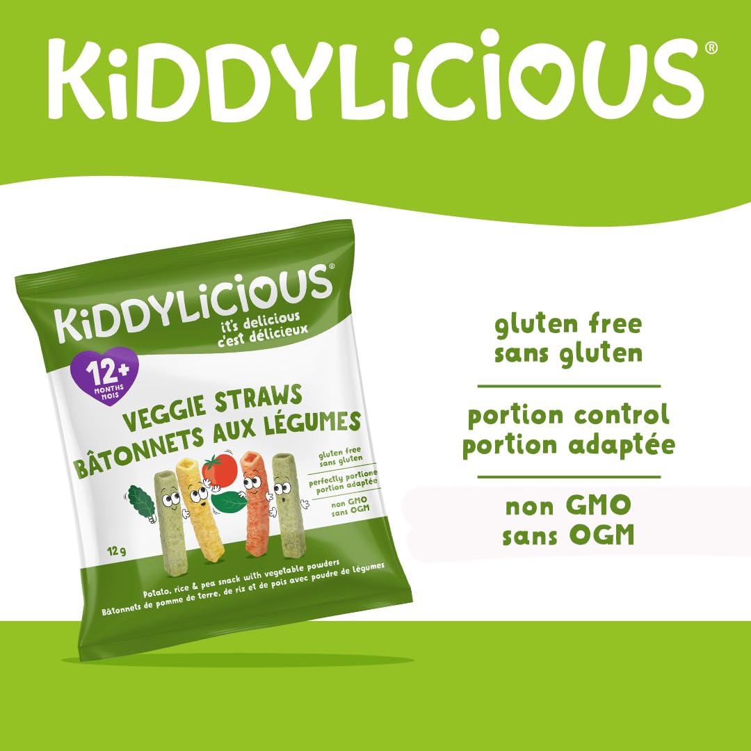 Kiddylicious Veggie Straws, 12+ Months, 9 Portions, 108 g