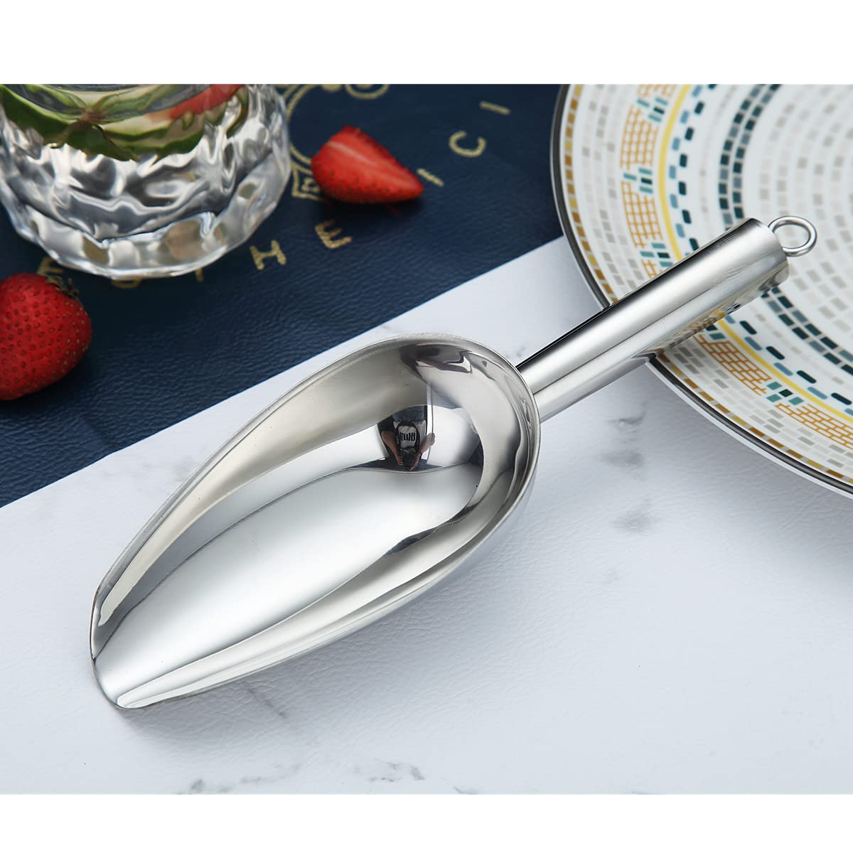 Berglander Stainless Steel Ice Scoop, 6 oz