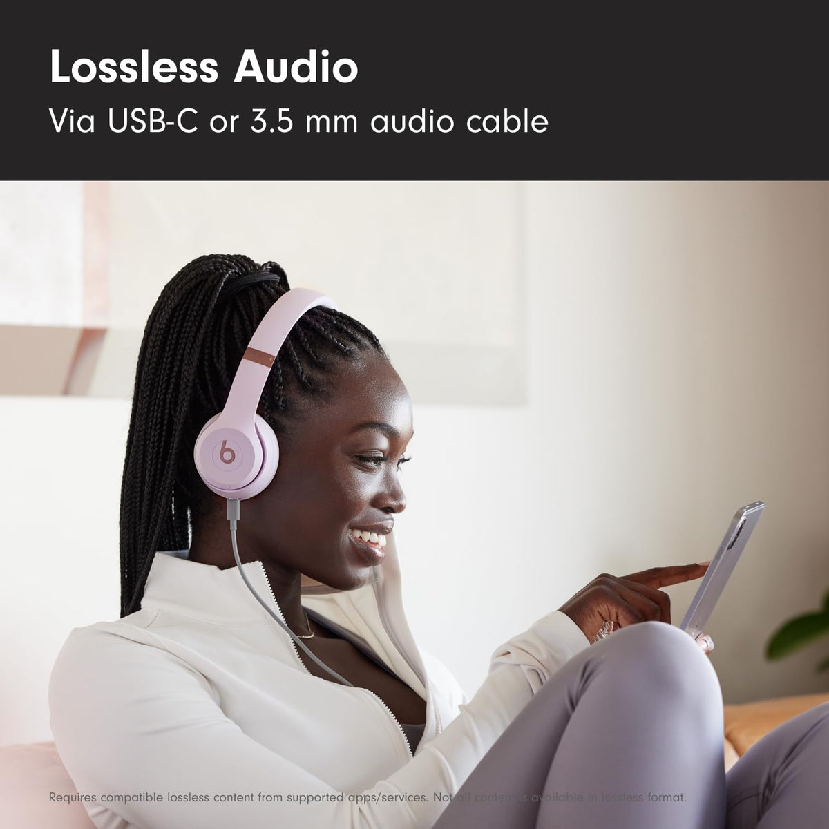 Beats Solo 4 Wireless On-Ear Headphones, Cloud Pink