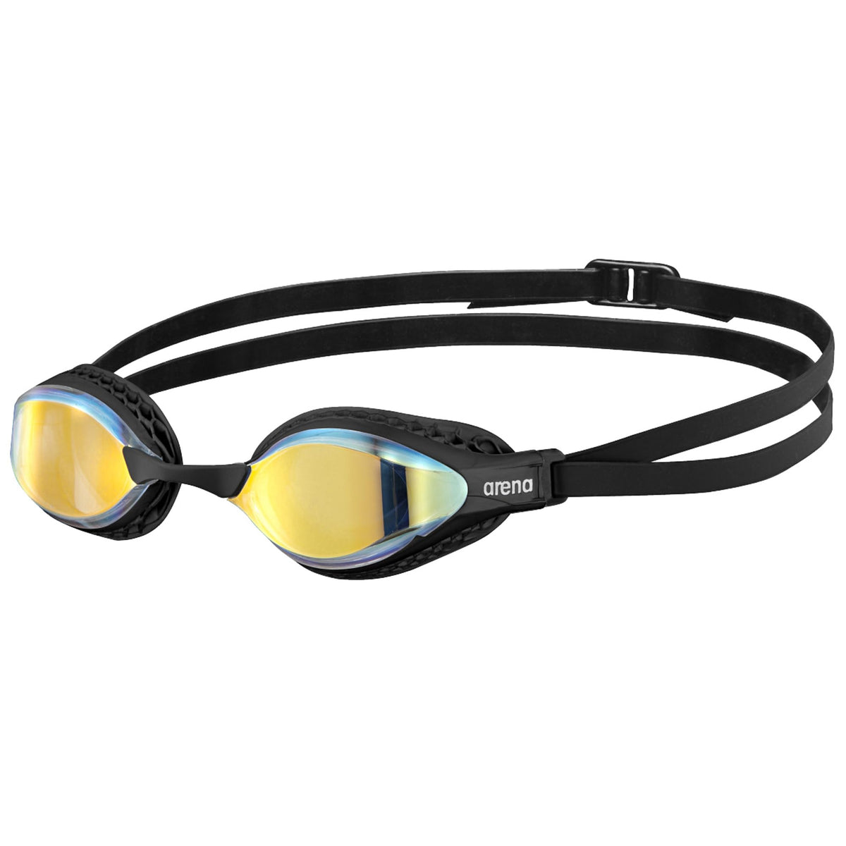 Arena Air-Speed Anti-Fog Swim Goggles, Yellow Copper Mirror/Black