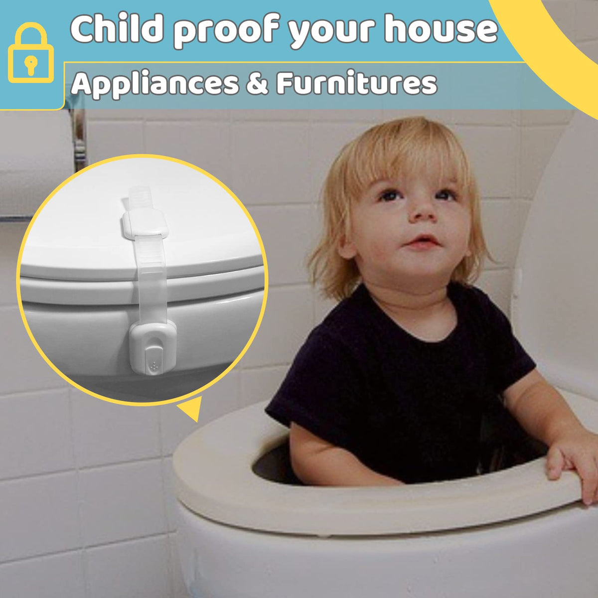 4our Kiddies Adhesive Child Safety Cabinet Latches, 14 Pack