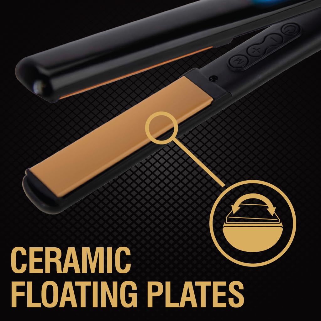 CHI Original Digital Ceramic Hairstyling Iron, 1 Inch, Piano Black