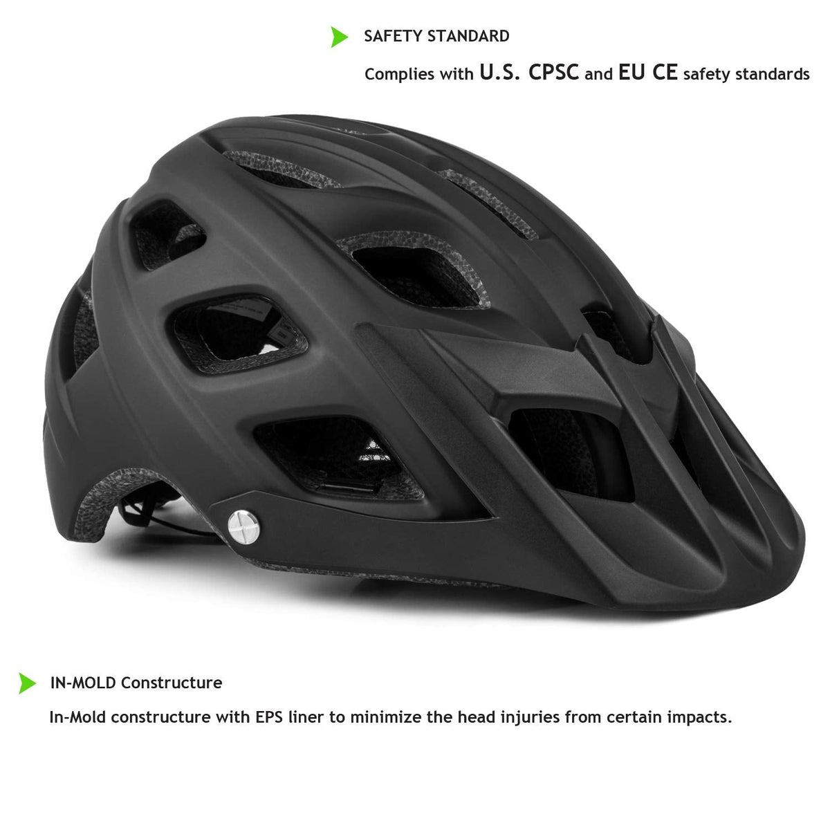 Exclusky Adjustable Mountain Bike Helmet, 56-61 cm