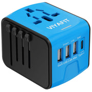 International Travel Power Adapter, Blue