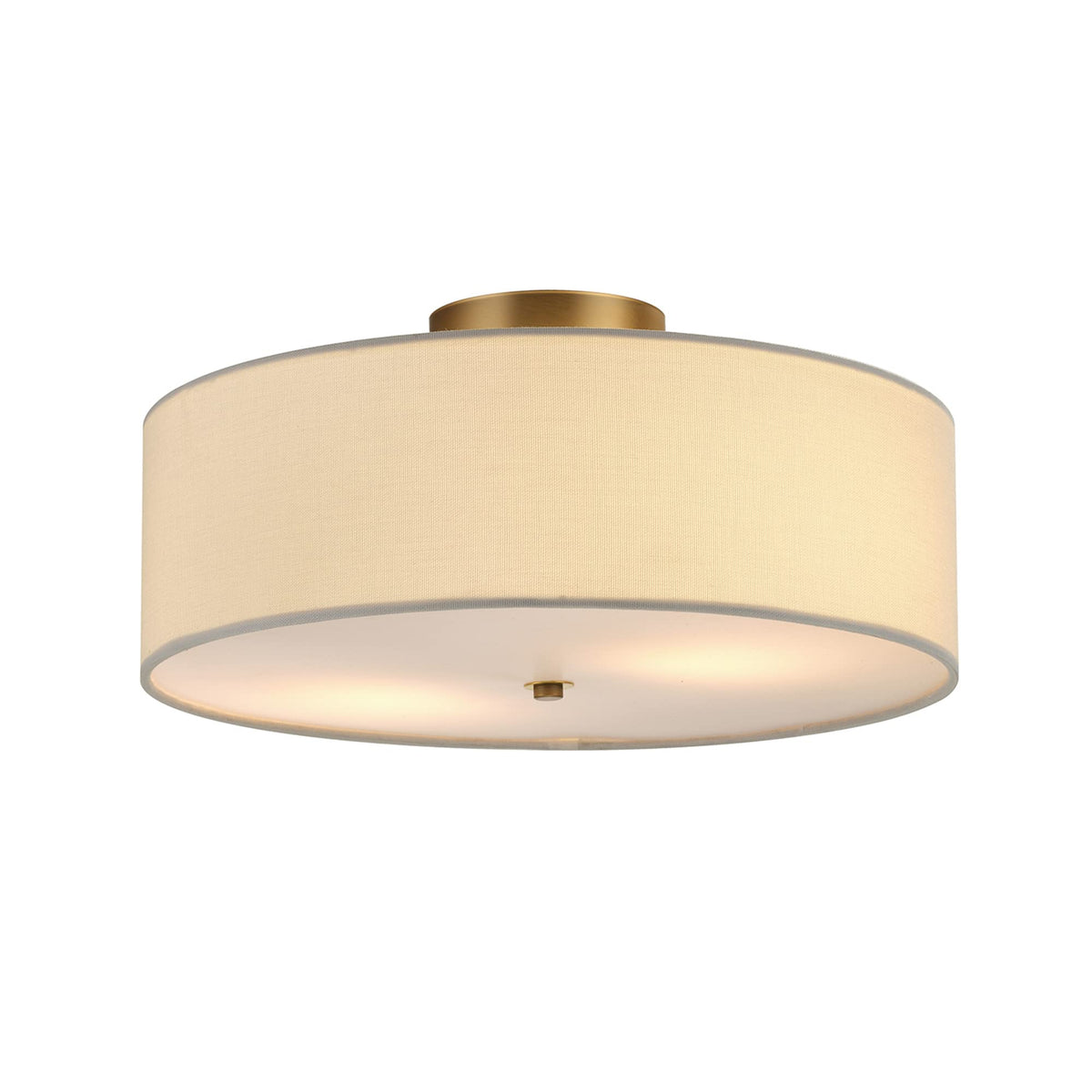 Globe Electric 60998 Kyle 2-Light Flush Mount Light, Matte Brass
