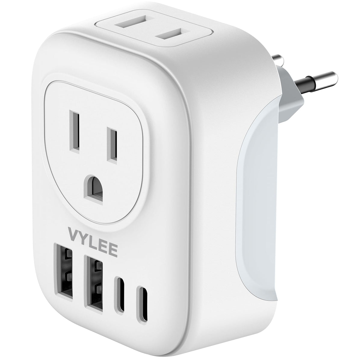 Vylee International Travel Plug Adapter, 4 AC Outlets, 2 USB-C Ports