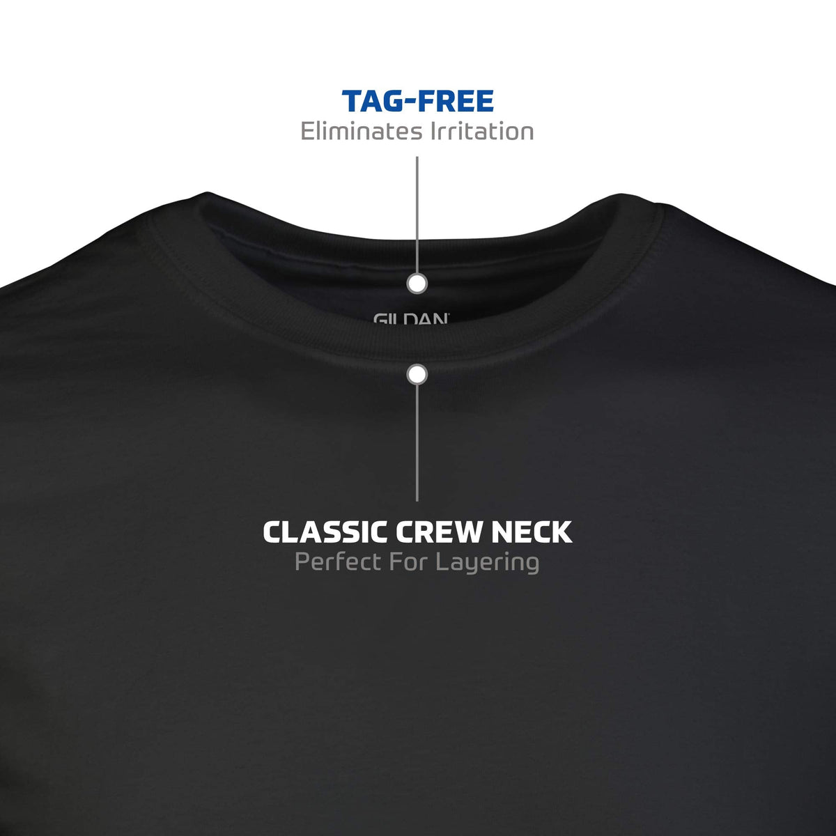 Gildan Crew T-Shirts, Black/Sport Grey/Military Green, 5-Pack, XL