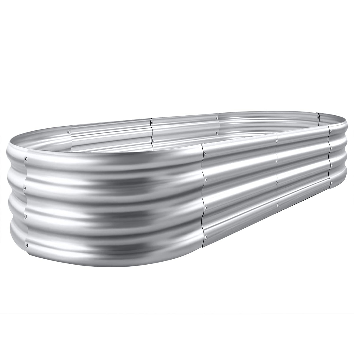 Land Guard Galvanized Oval Raised Garden Bed Kit, Large