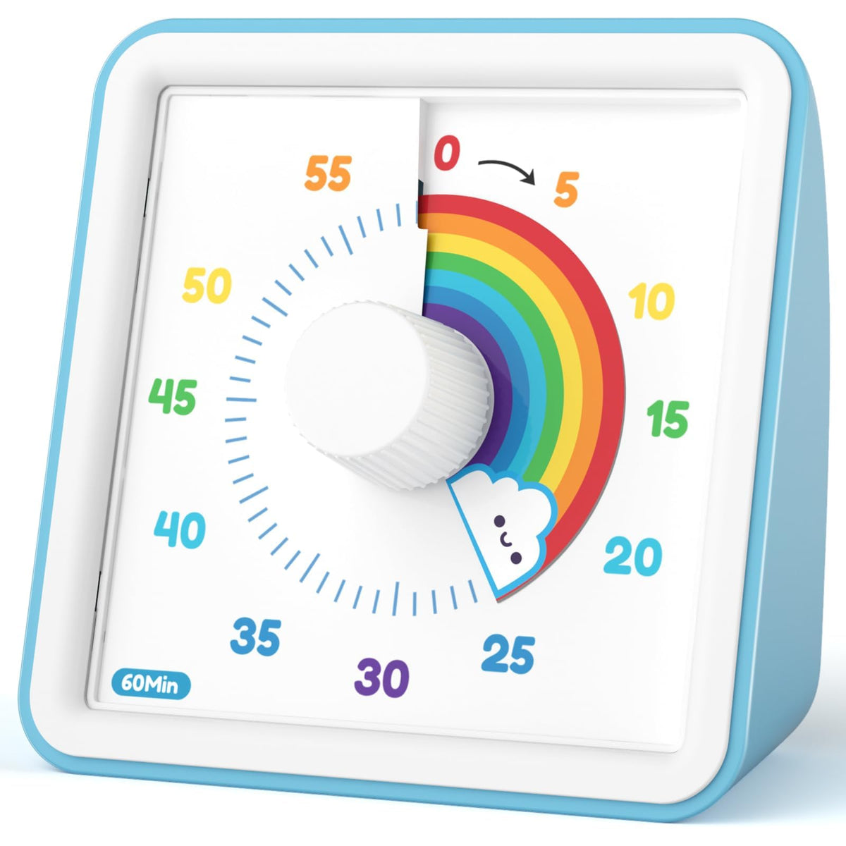 Liorque Visual Timer, 60 Minute Countdown, Rainbow Pattern