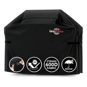 GrillTough Heavy-Duty Waterproof BBQ Grill Cover, 58 Inch, Black