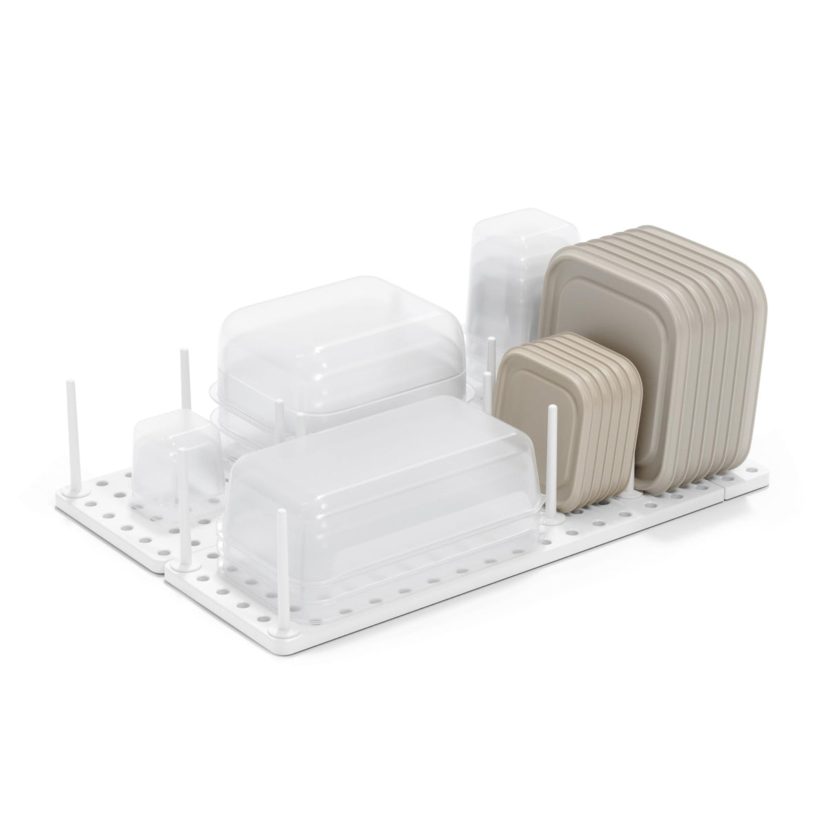 Umbra Peggy Kitchen Drawer Organizer Tray, Adjustable, White