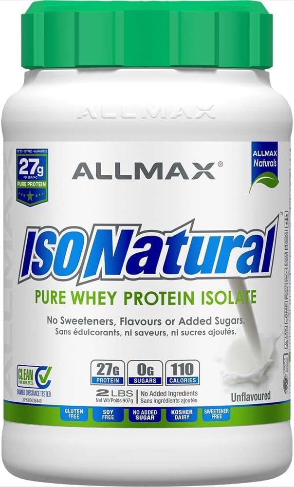 Allmax IsoNatural Protein Isolate Powder, Unflavored, 2 lb