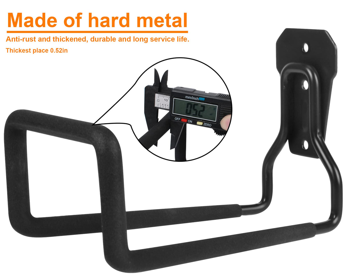 PeoMev Heavy-Duty Metal Wall-Mount Garden Hose Holder, Black