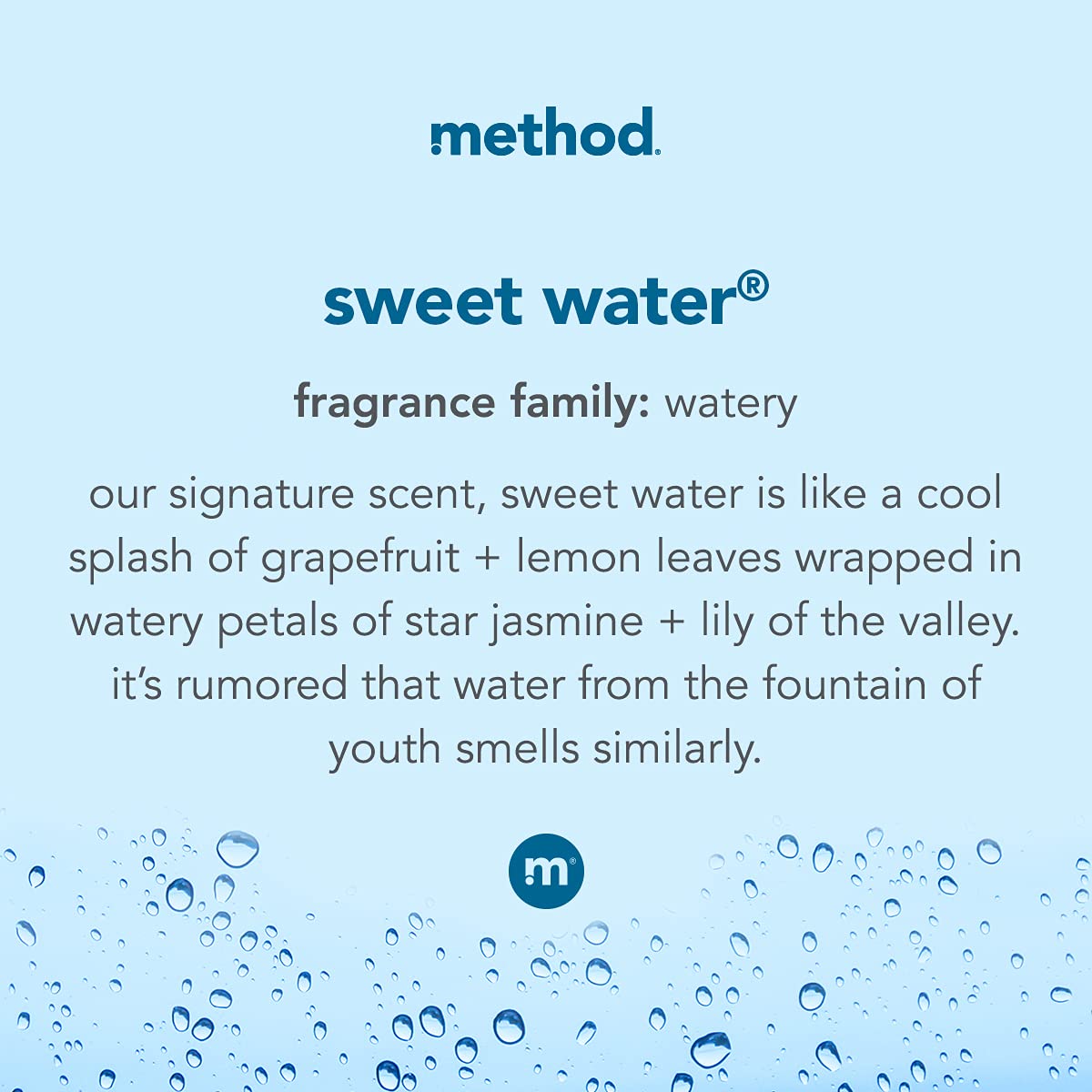 Method Foaming Hand Soap, Sweet Water, 300mL, 6 Pack