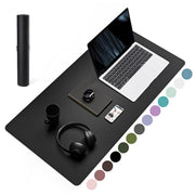 Non-Slip Waterproof PVC Leather Desk Pad, Black, 31.5" x 15.7"