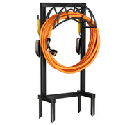 Freestanding Garden Hose Holder, Metal, 150 ft, Black