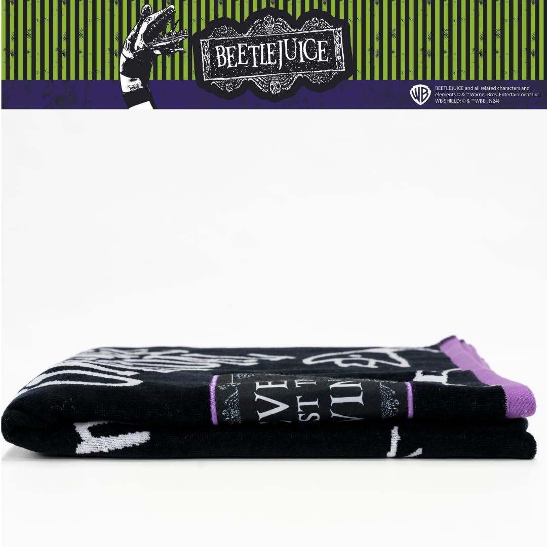 Franco Luxe Beetlejuice Jacquard Bath/Pool/Beach Towel, 64x34 Inch