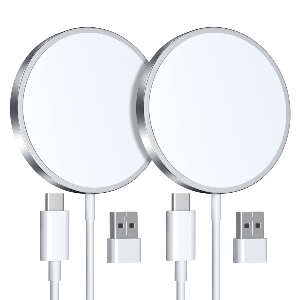 Magnetic Wireless Charger, 15W, for iPhone and AirPods, 2 Pack