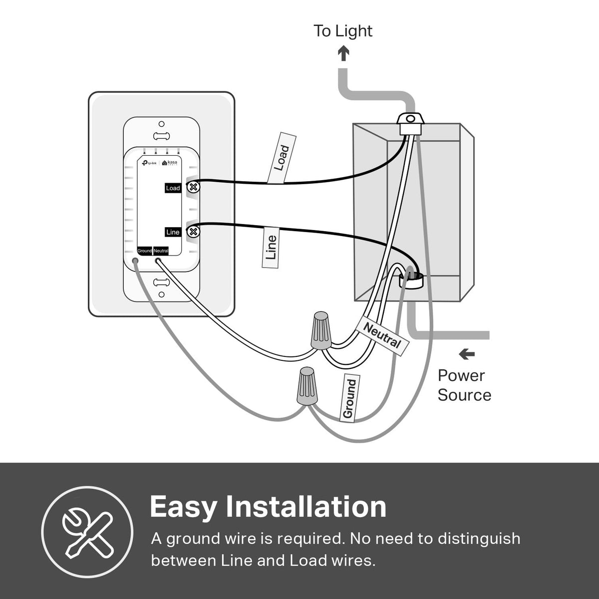 Kasa Smart Single Pole Dimmer Switch HS220, White