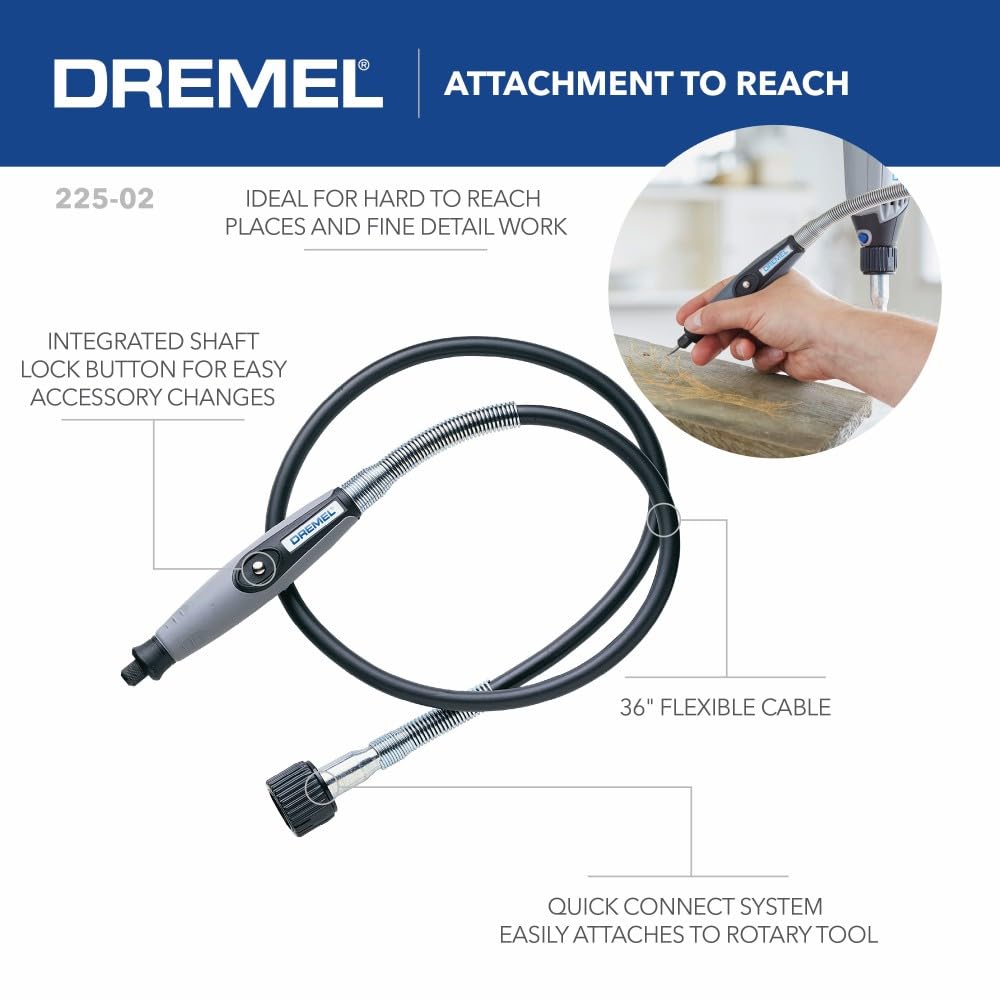 Dremel Flex Shaft Rotary Tool Attachment 225-02, Grey, 36" Cable