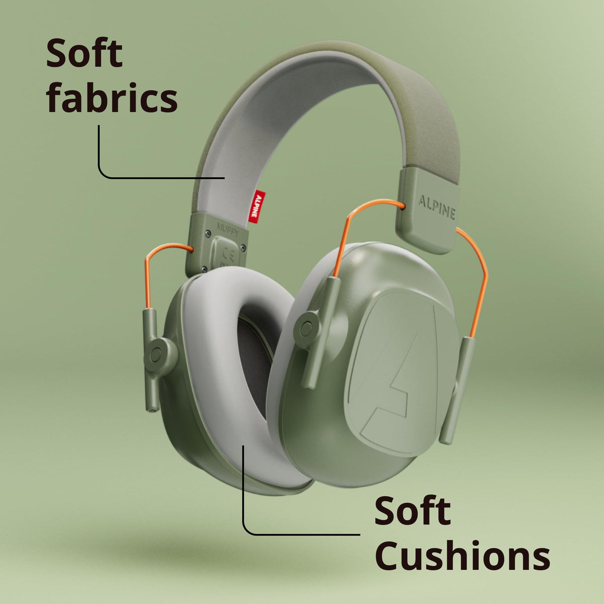 Alpine Muffy Noise Cancelling Headphones for Kids, Green