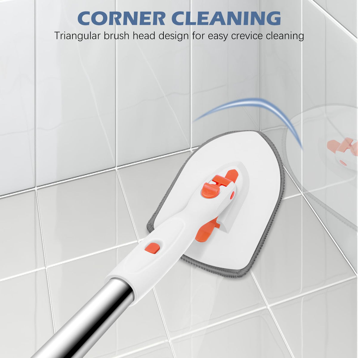 Setsail 3-In-1 Floor Scrub Brush, 52-inch Long Handle, 3 Brush Heads