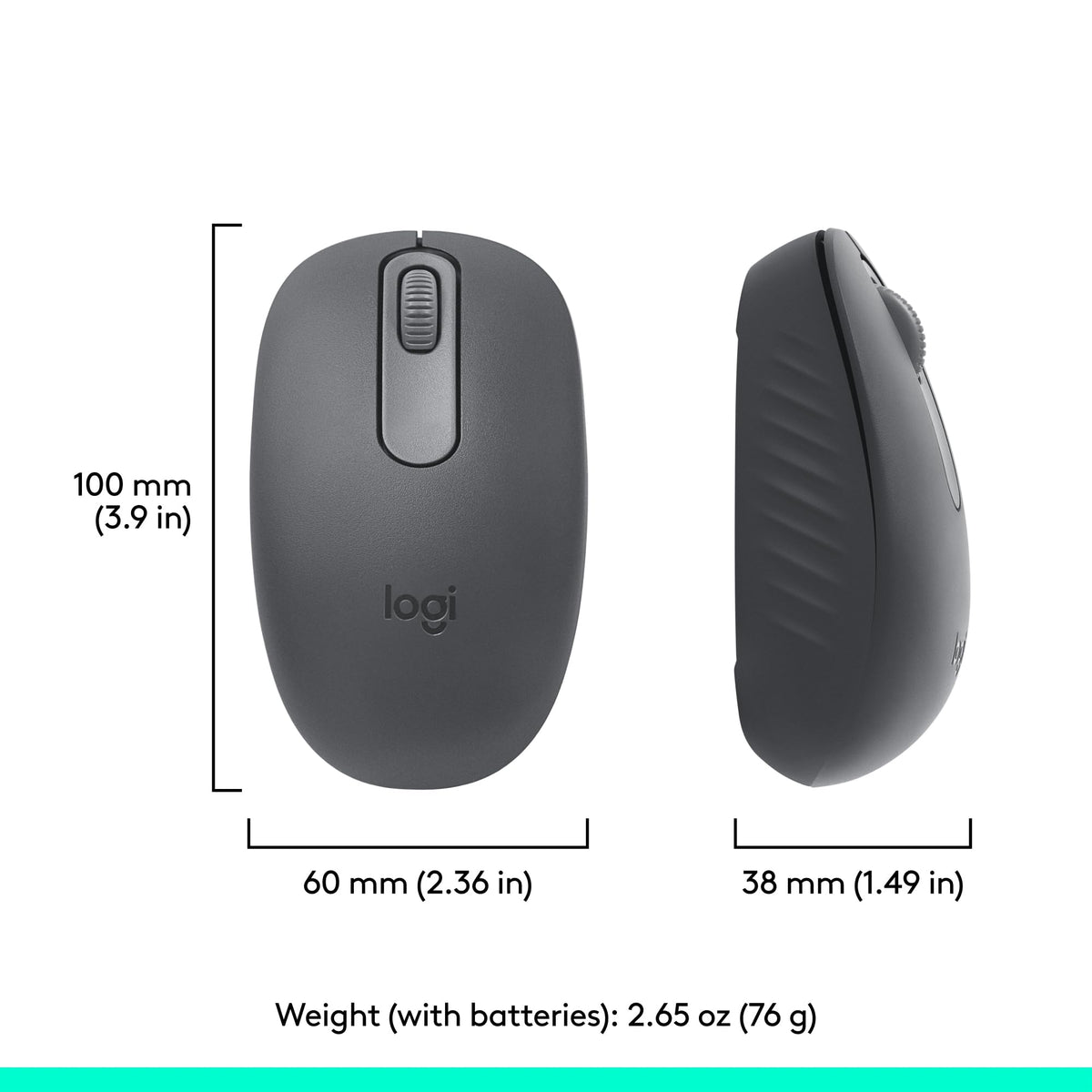 Logitech M196 Bluetooth Wireless Mouse, Graphite