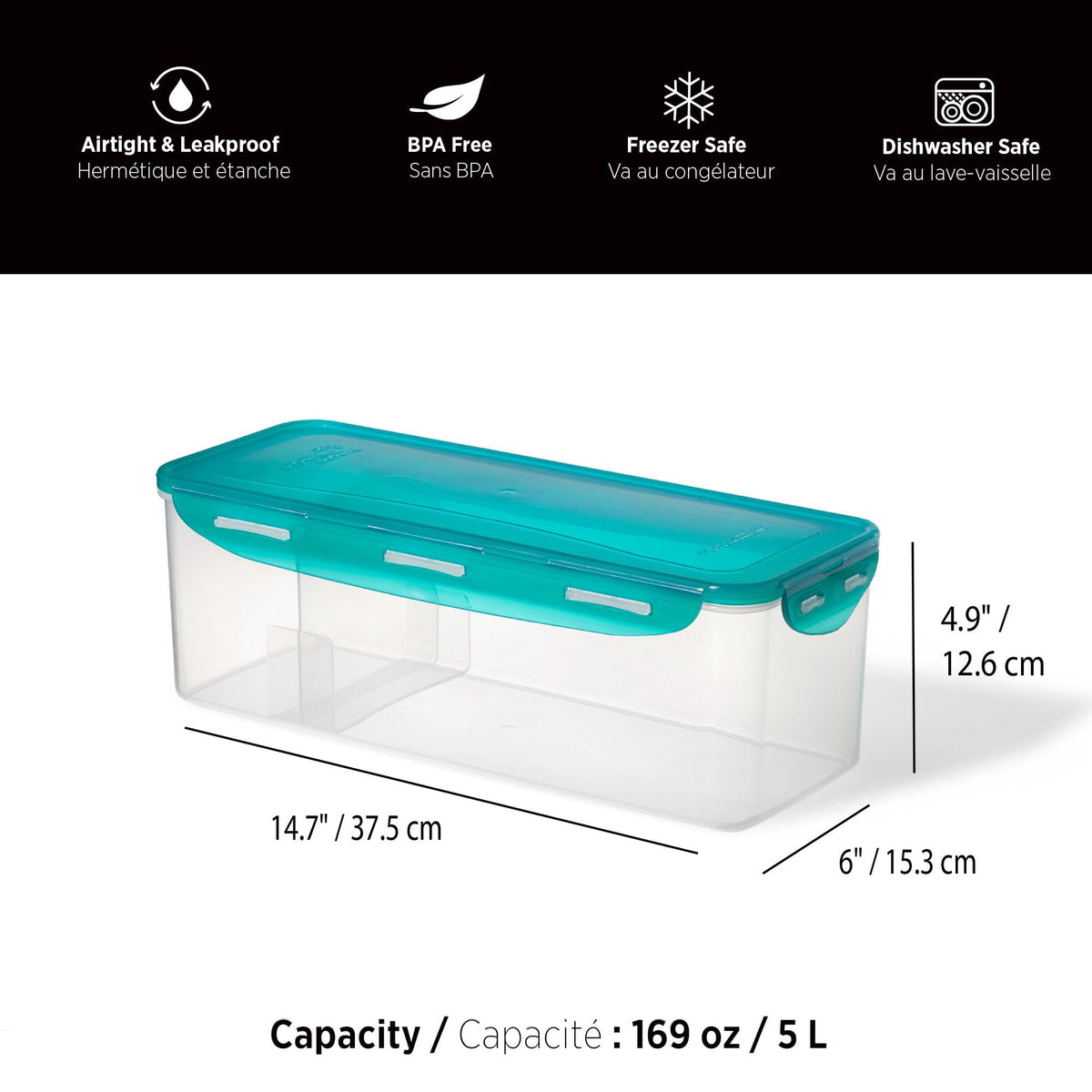 Starfrit LocknLock Plastic Bread Container, 169oz/5L