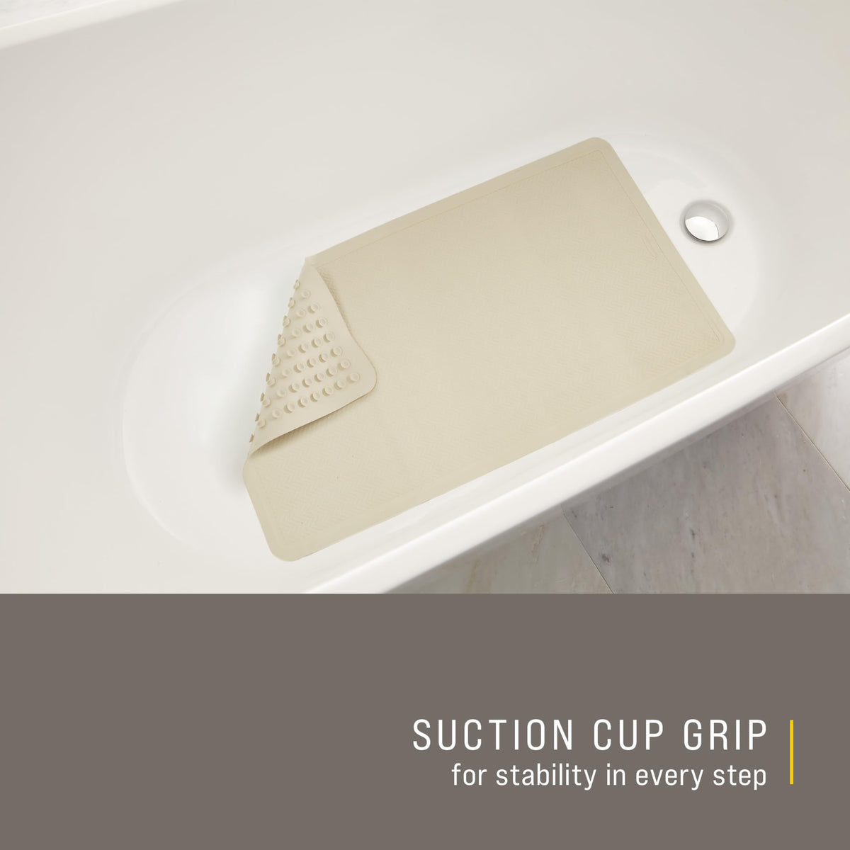 Rubbermaid Commercial Safti-Grip Bath Mat, White, 14 x 24 in.
