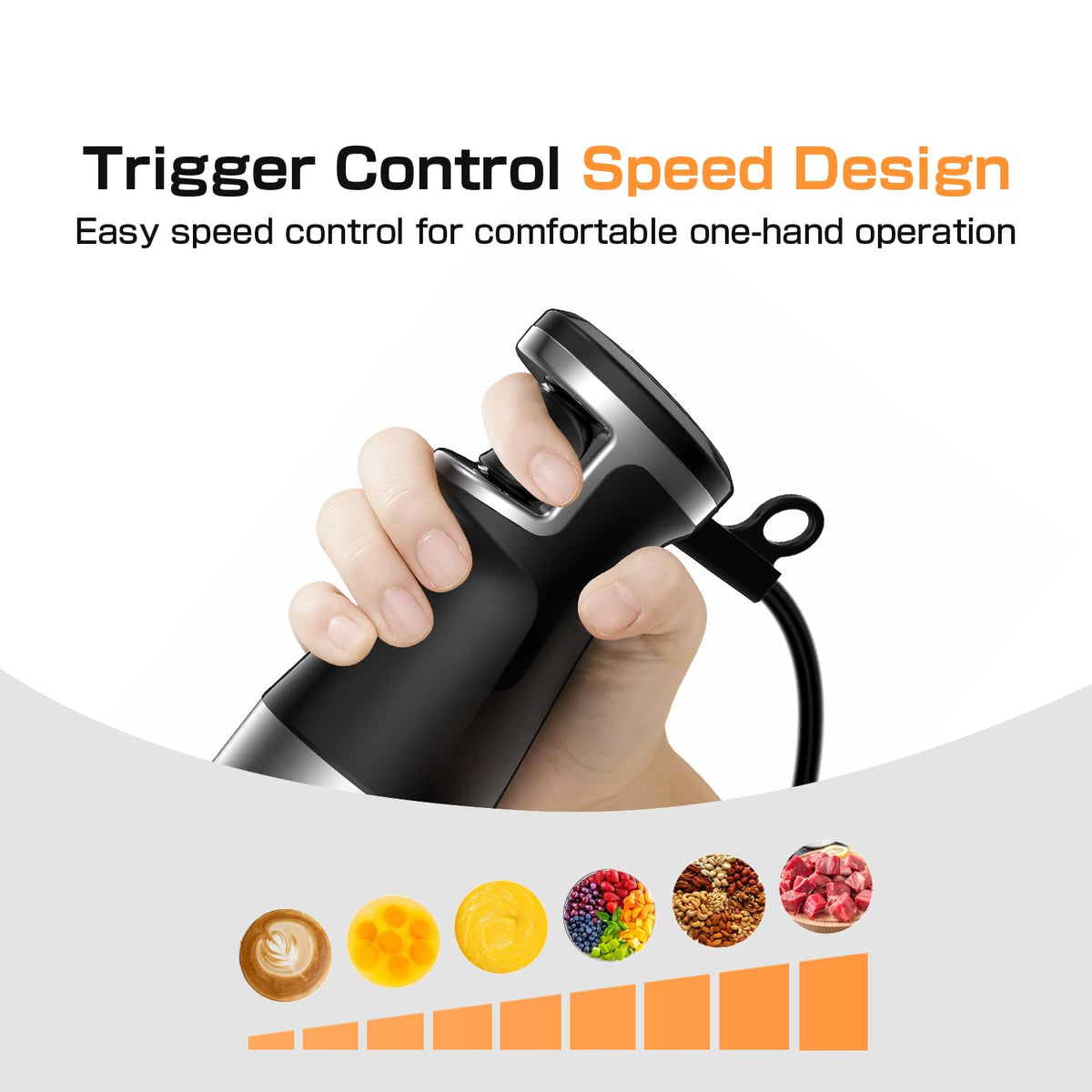 1100W 3-in-1 Stainless Steel Immersion Hand Blender Set