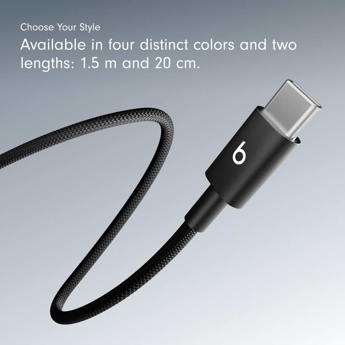 Beats USB-C to USB-C Woven Cable, 1.5 m, Bolt Black