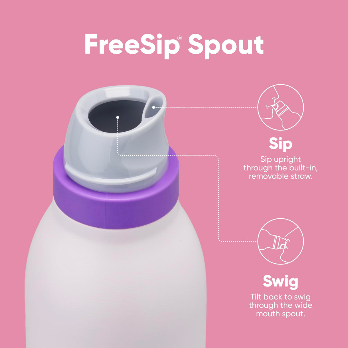 Owala FreeSip Twist Water Bottle, 24oz, Dreamy Field