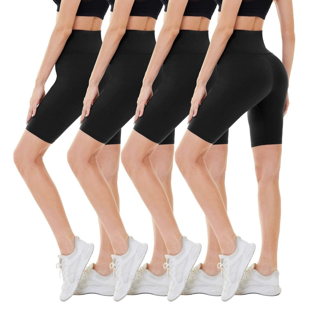 CAMPSNAIL Women's High Waisted Biker Shorts (4 Pack)