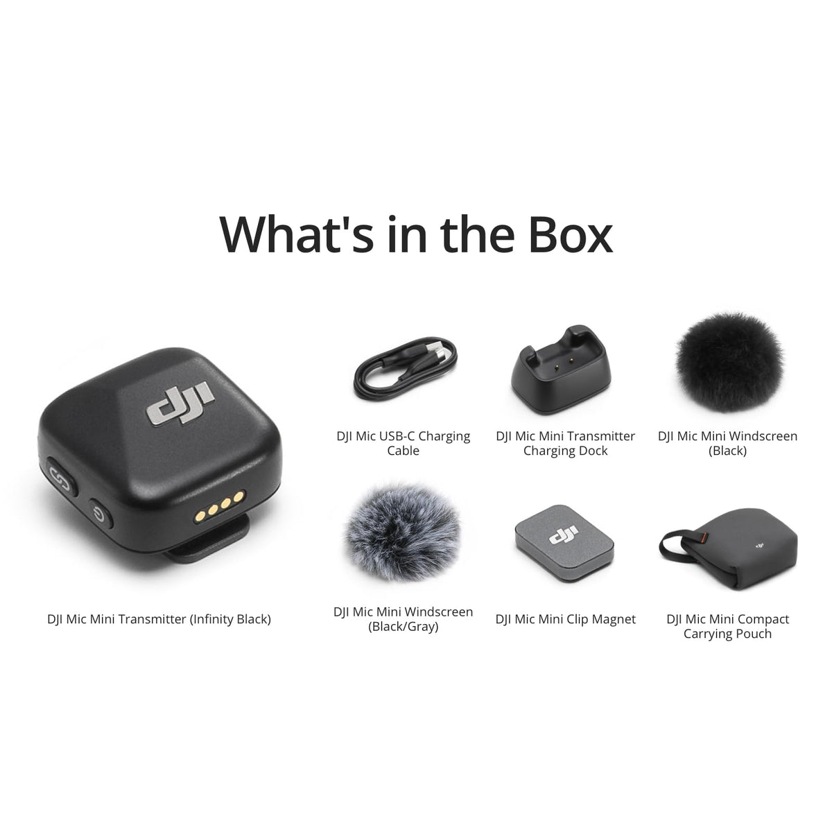 DJI Mic Mini Wireless Lavalier Transmitter, Infinity Black
