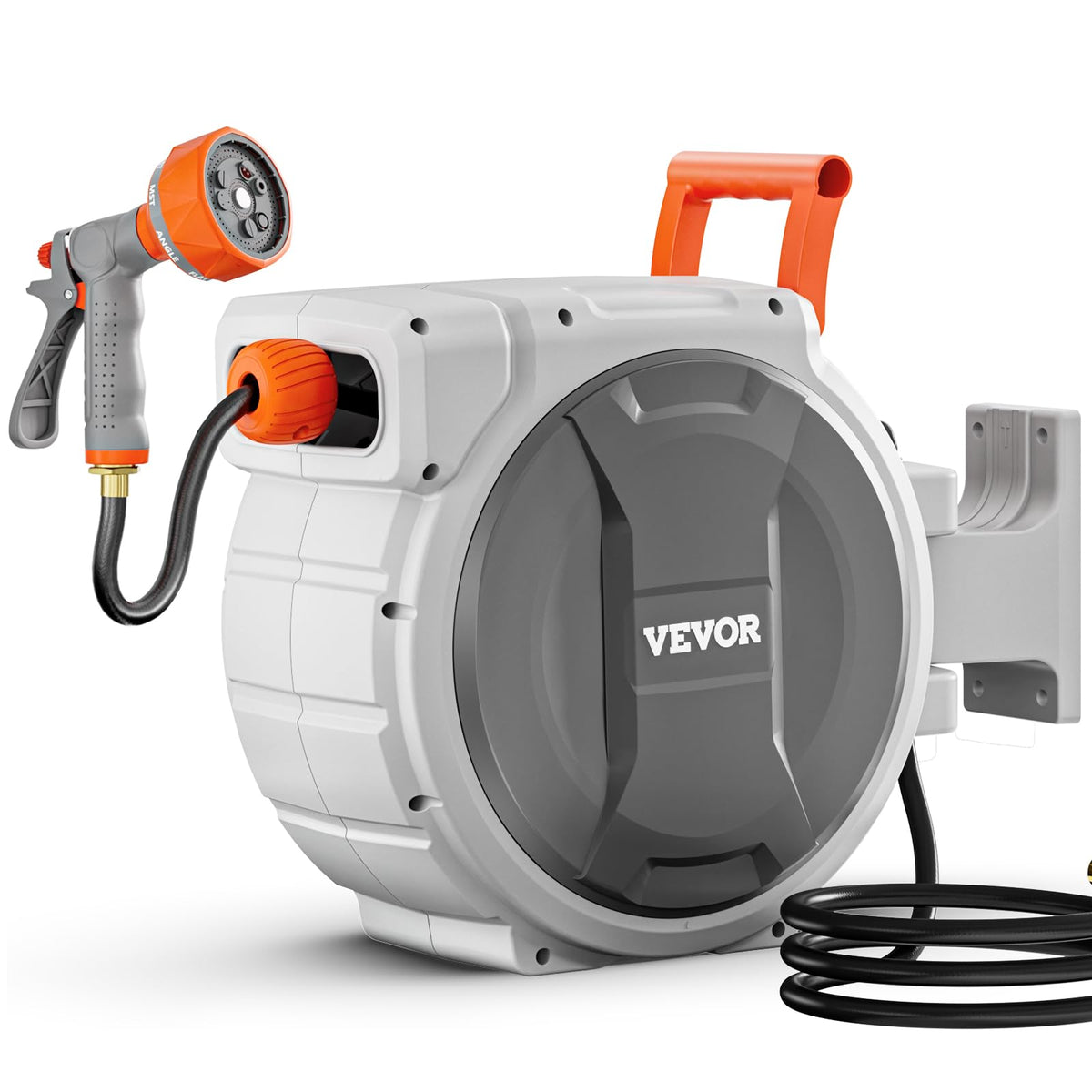 VEVOR Retractable Wall Mounted Garden Hose Reel, 1/2 Inch x 84 ft
