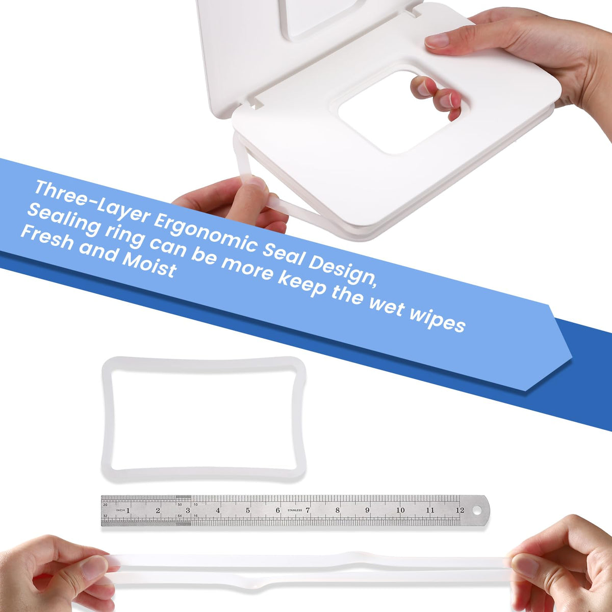 Lijroavy Refillable Baby Wipes Dispenser, White