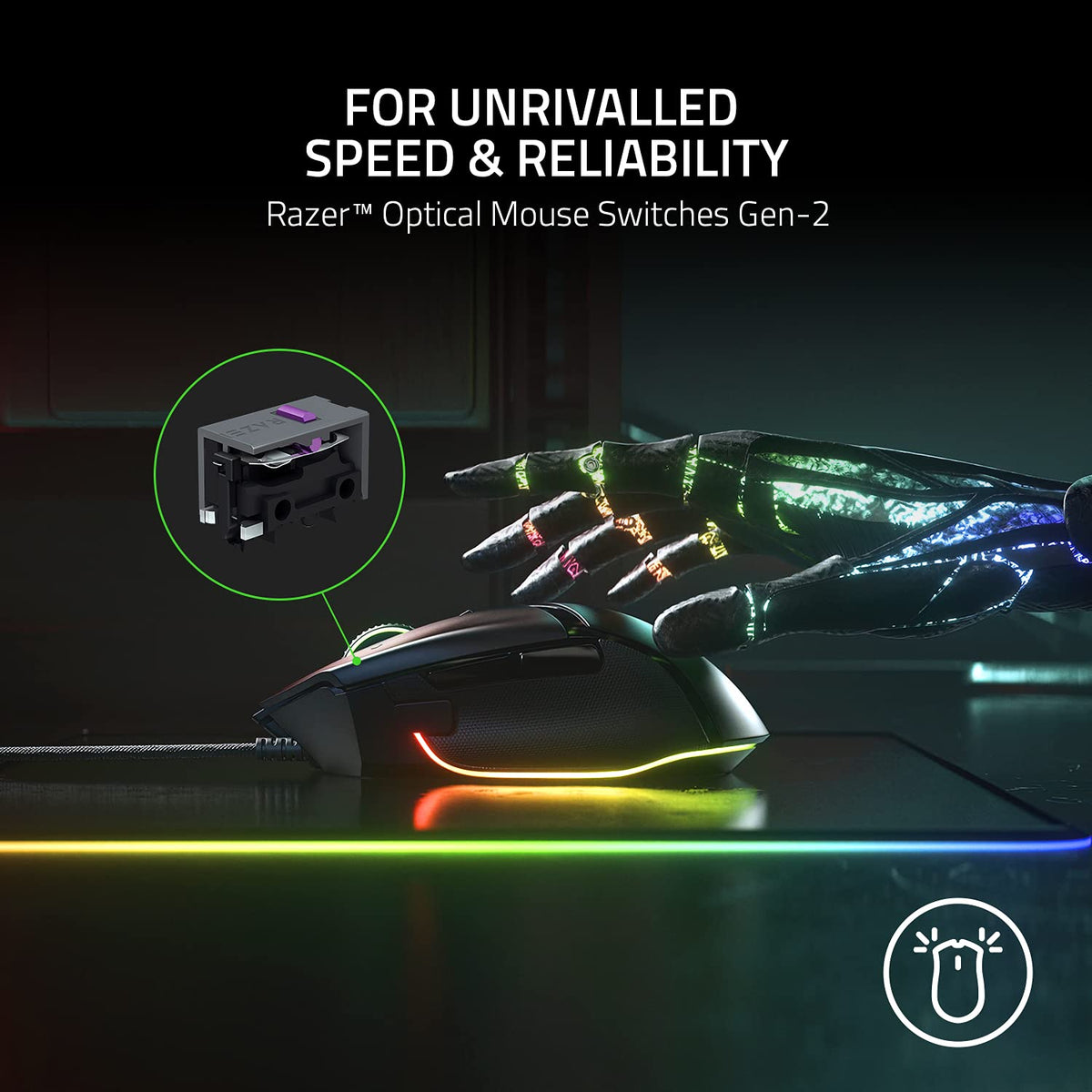 Razer Basilisk V3 Wired Gaming Mouse, Chroma RGB, Black
