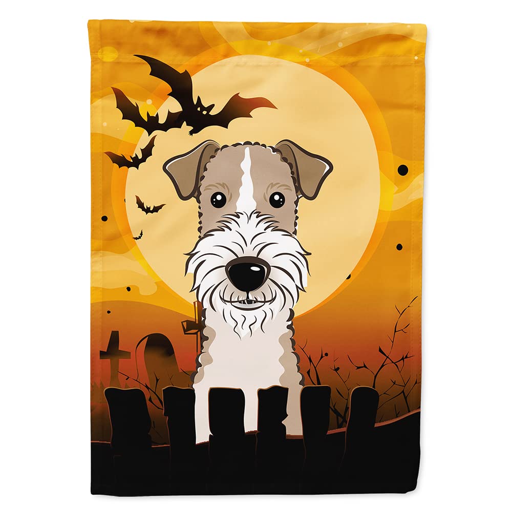 Caroline's Treasures Halloween Wire Fox Terrier House Flag, Large