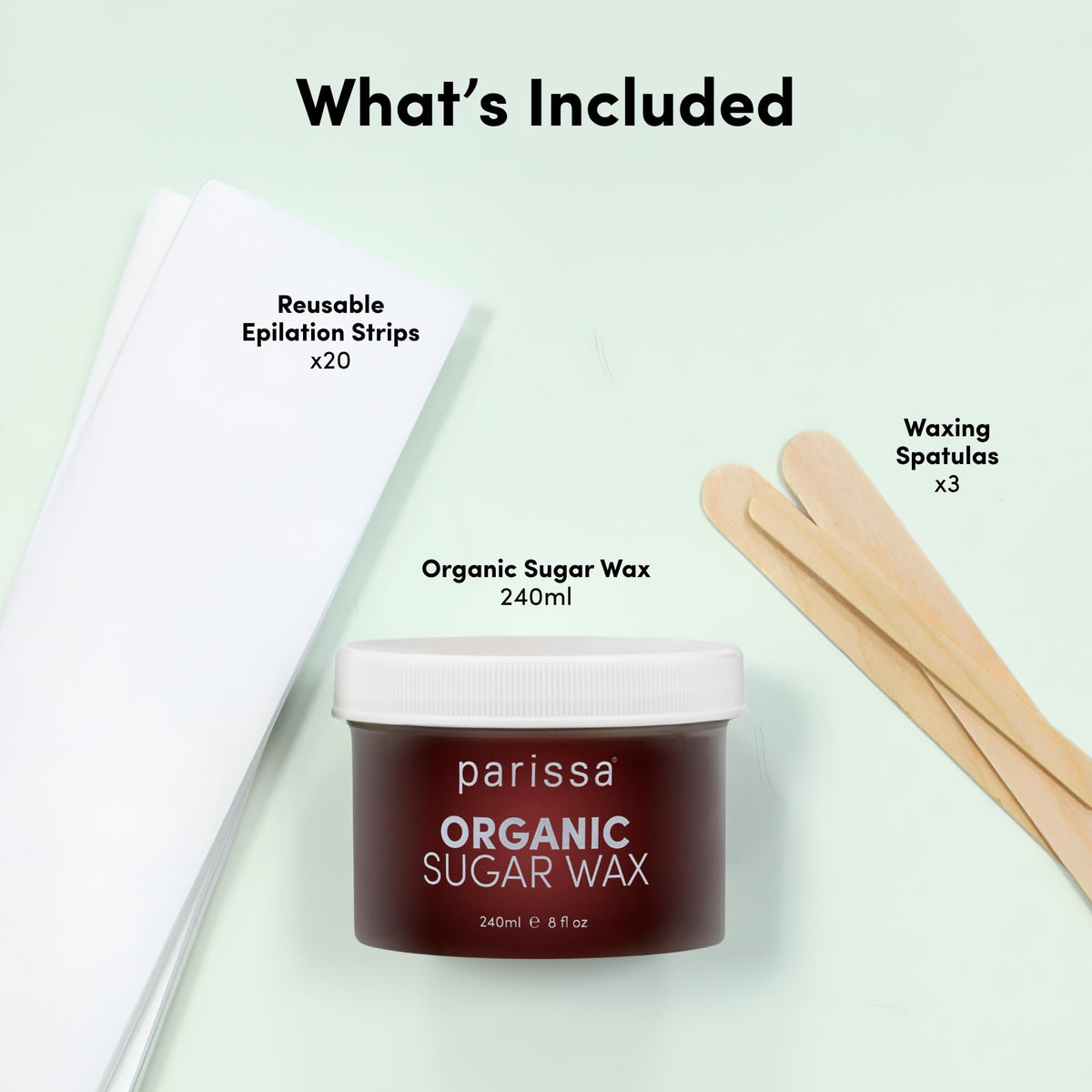 Parissa Organic Sugar Wax Kit for Hair Removal, 8 fl oz