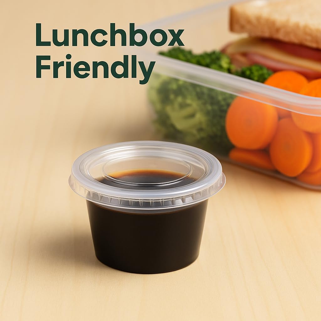 1 oz Disposable Portion Cups with Lids (200 Sets)