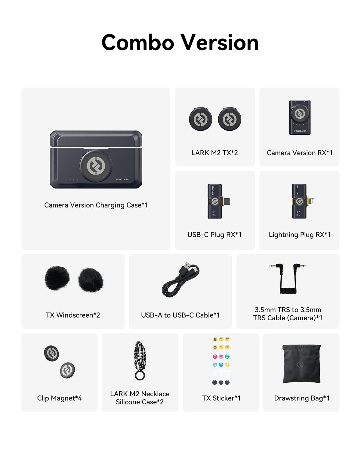 Hollyland Lark M2 Wireless Lavalier Microphone, Black