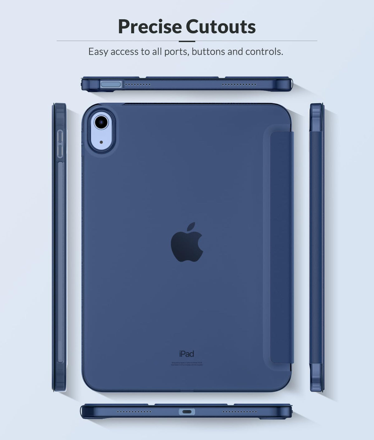 MoKo Case for iPad (A16) 11th Generation, Navy Blue
