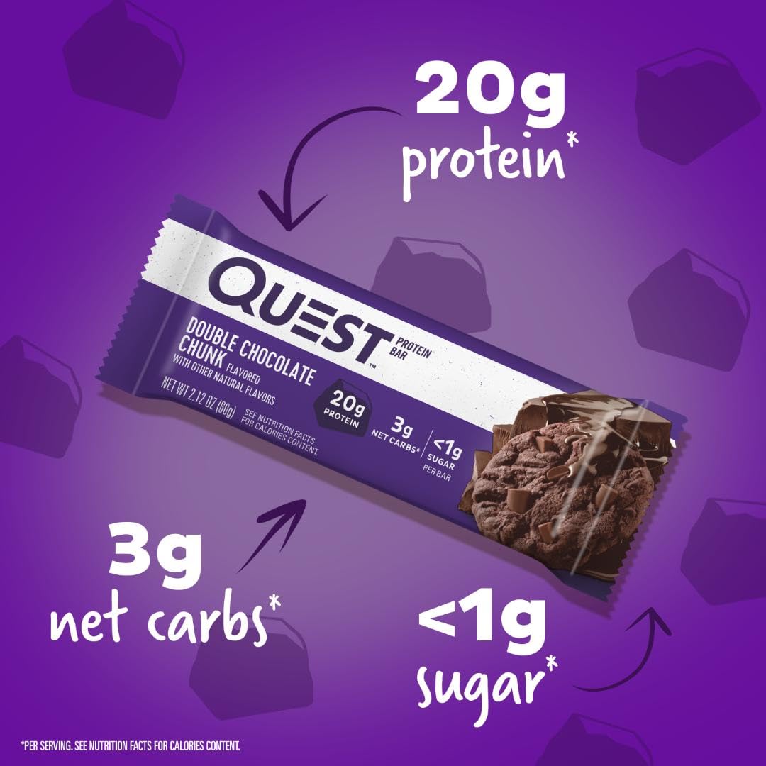 Quest Nutrition Double Chocolate Chunk Protein Bar, 12 Count