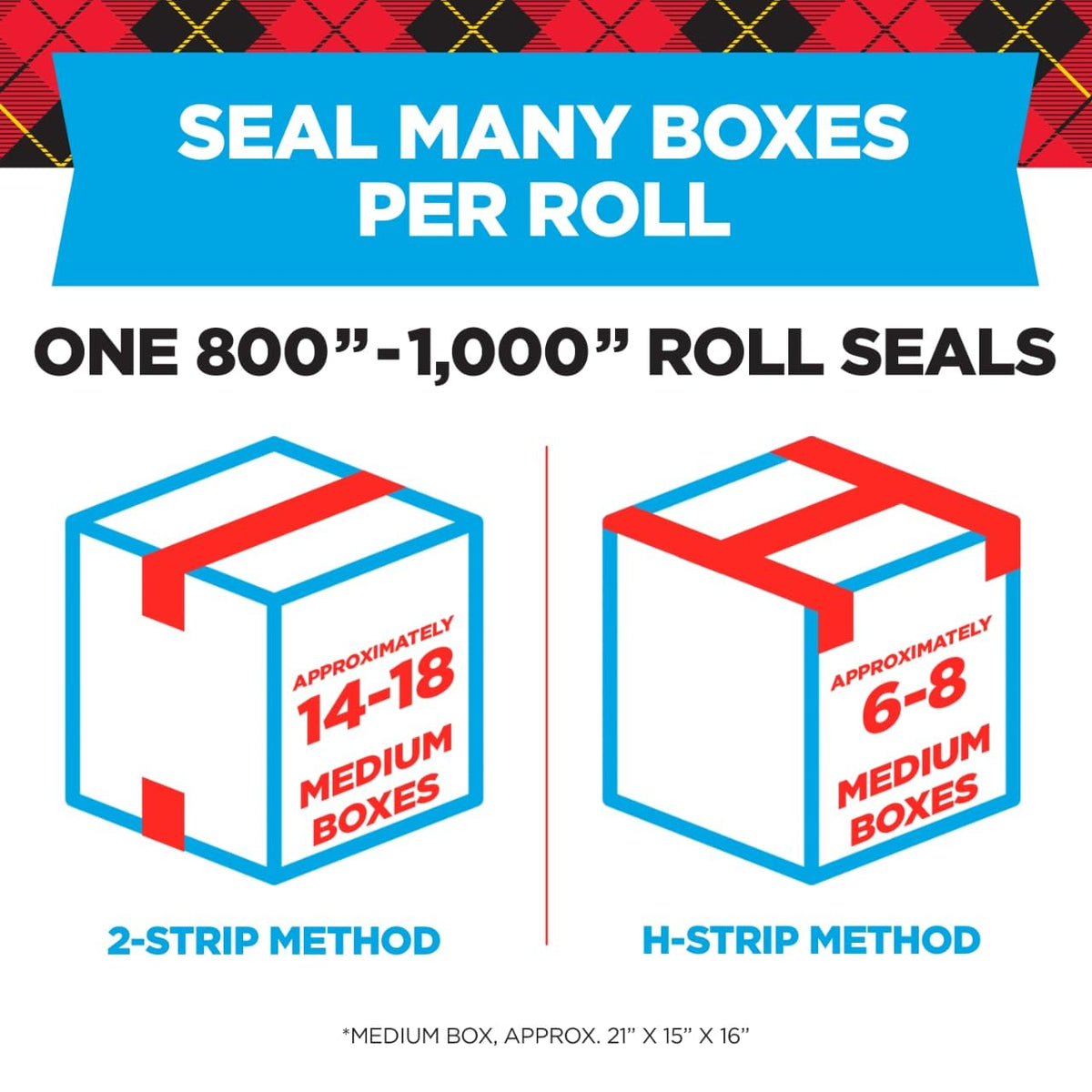 Scotch Heavy Duty Packaging Tape, 1.88 Inches x 800 Inches, 6 Rolls