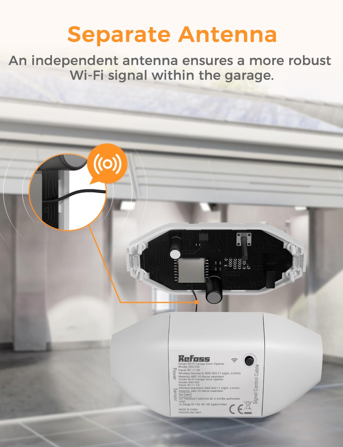 Refoss Smart Wi-Fi Garage Door Opener, Apple HomeKit