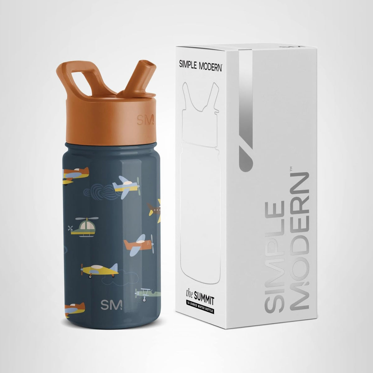 Simple Modern Kids Water Bottle and Toddler Cup, 14oz, Airplane