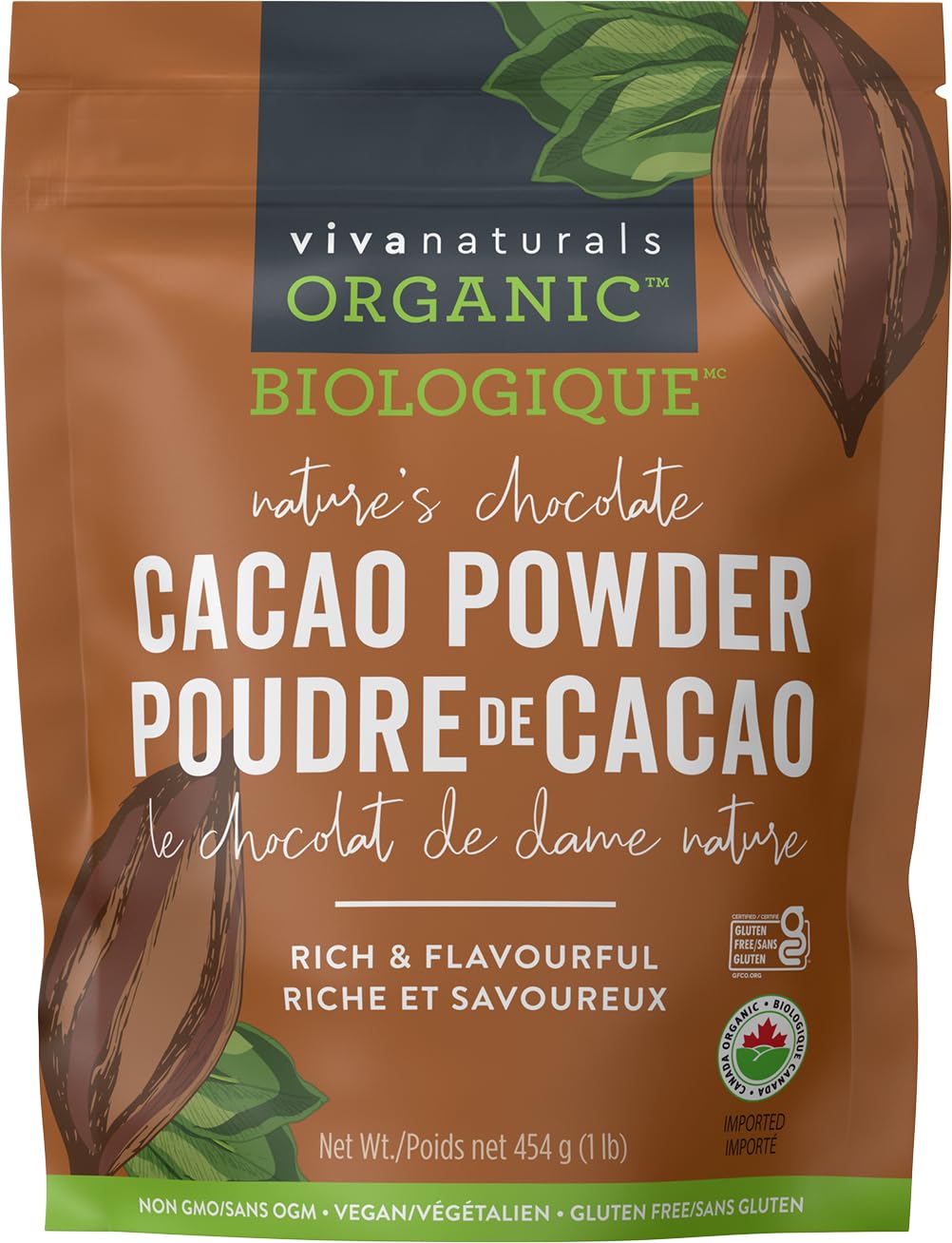 Viva Naturals Organic Cacao Powder, 1 Pound