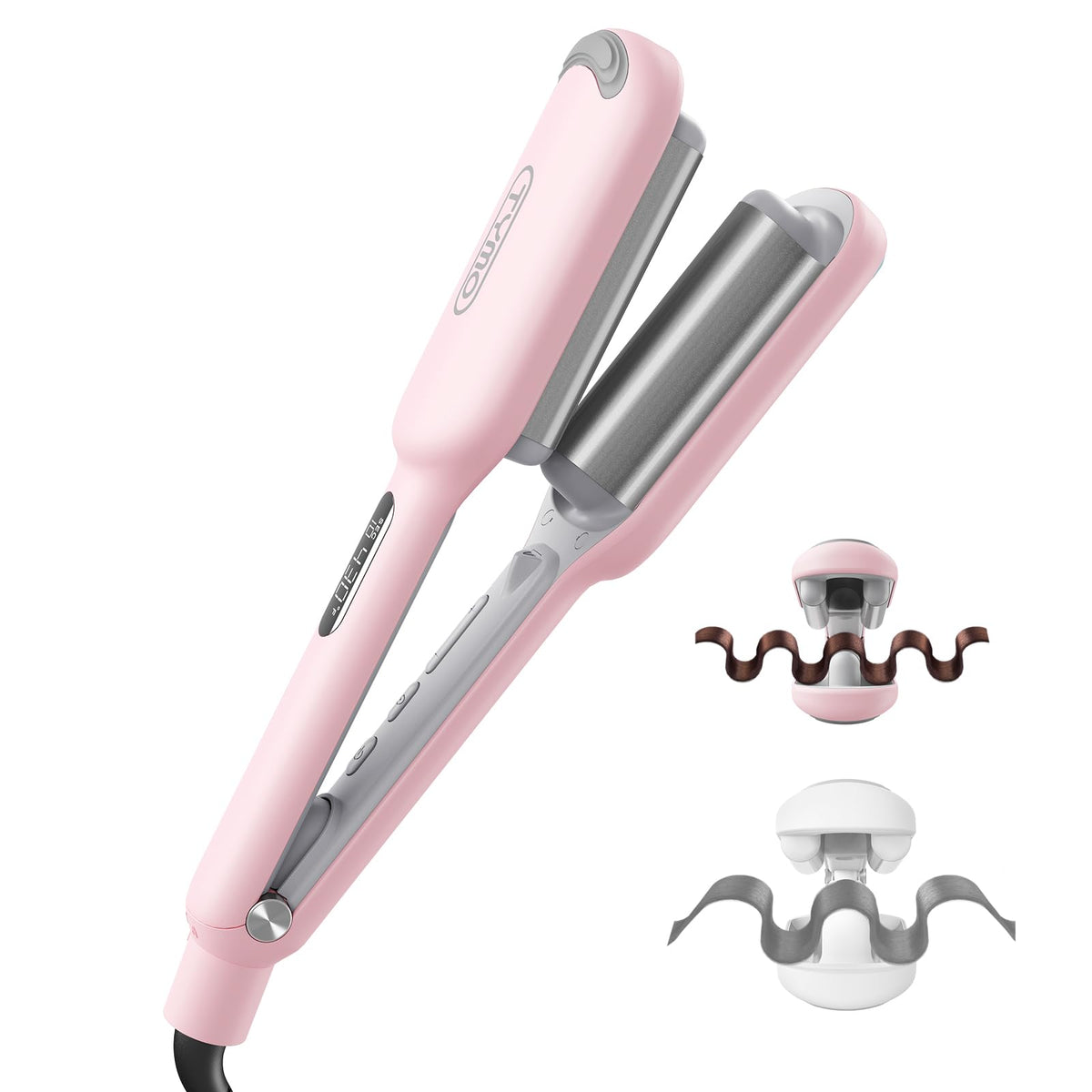 TYMO ROVY 3-Barrel Ionic Hair Waver, 1 in, Pink