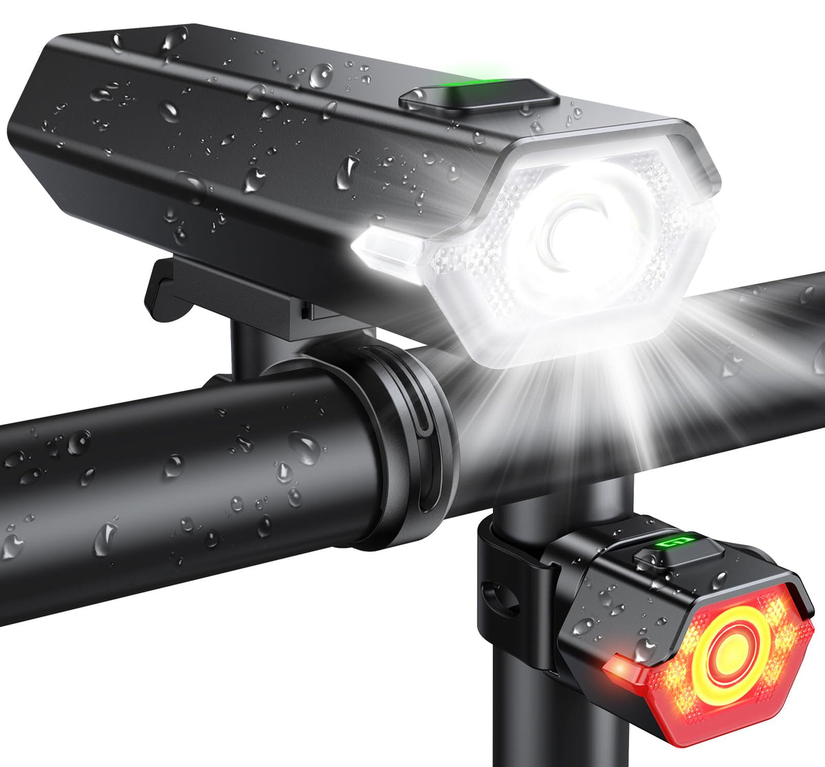 Oldowl Rechargeable Bike Lights, Front and Back, IP65